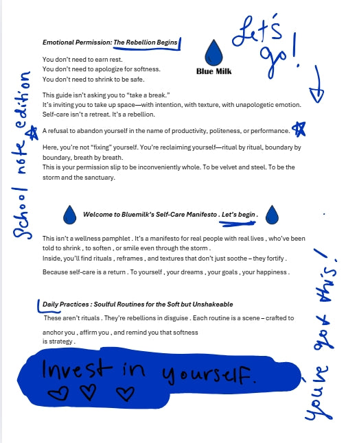 𝘽𝙡𝙪𝙚𝙈𝙞𝙡𝙠'𝙨 𝙎𝙚𝙡𝙛-𝘾𝙖𝙧𝙚 𝙈𝙖𝙣𝙞𝙛𝙚𝙨𝙩𝙤