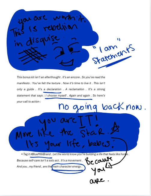 𝘽𝙡𝙪𝙚𝙈𝙞𝙡𝙠'𝙨 𝙎𝙚𝙡𝙛-𝘾𝙖𝙧𝙚 𝙈𝙖𝙣𝙞𝙛𝙚𝙨𝙩𝙤